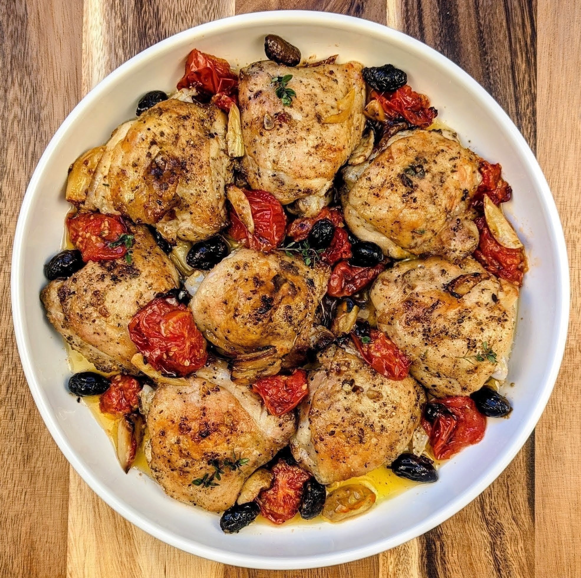 Roasted Chicken w/Tomatoes & Olives