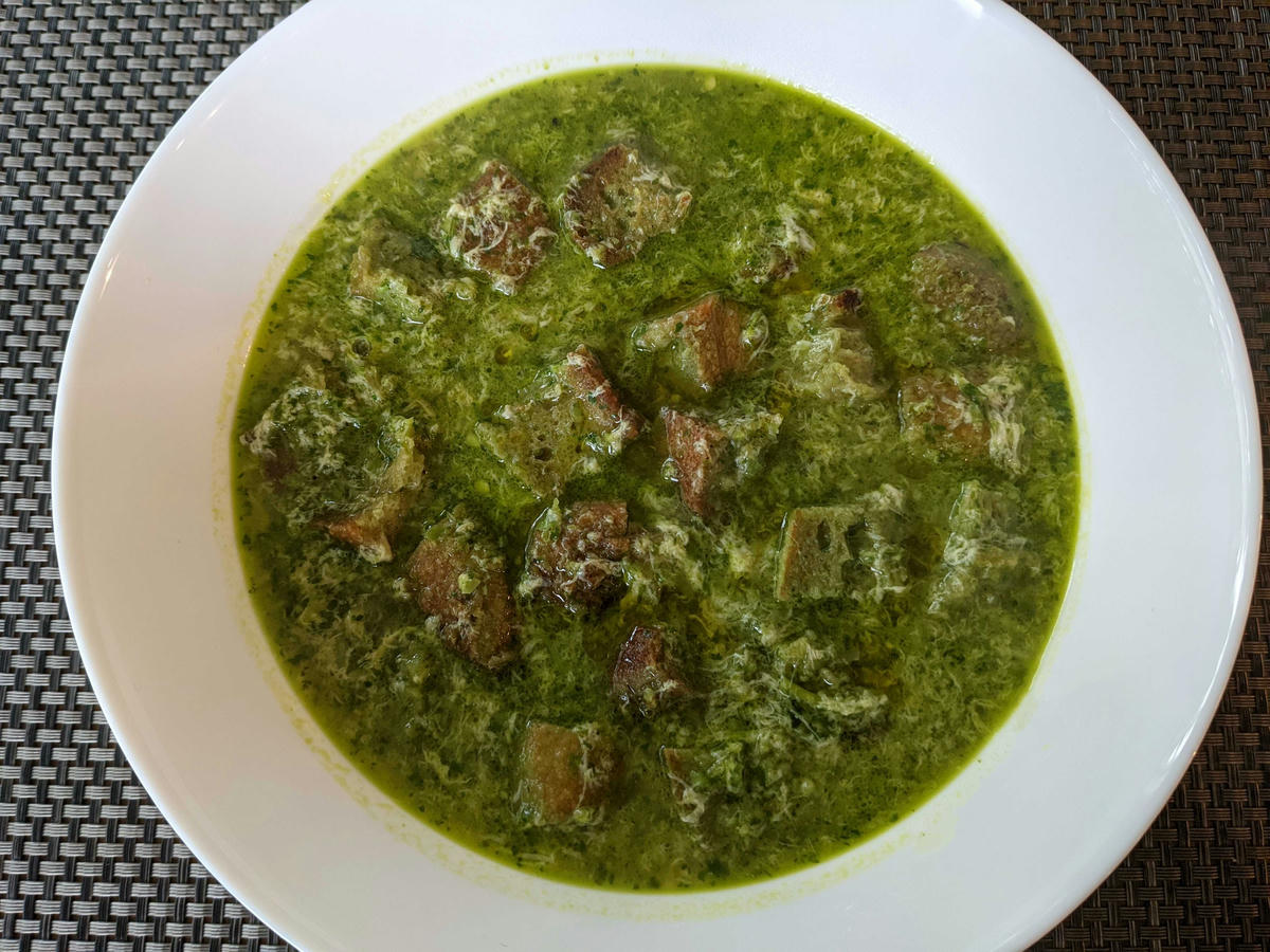 Portuguese Cilantro-Garlic Bread Soup