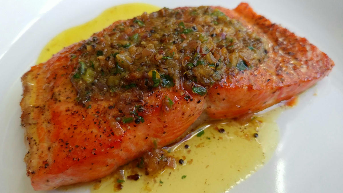 Salmon w/Curried Butter