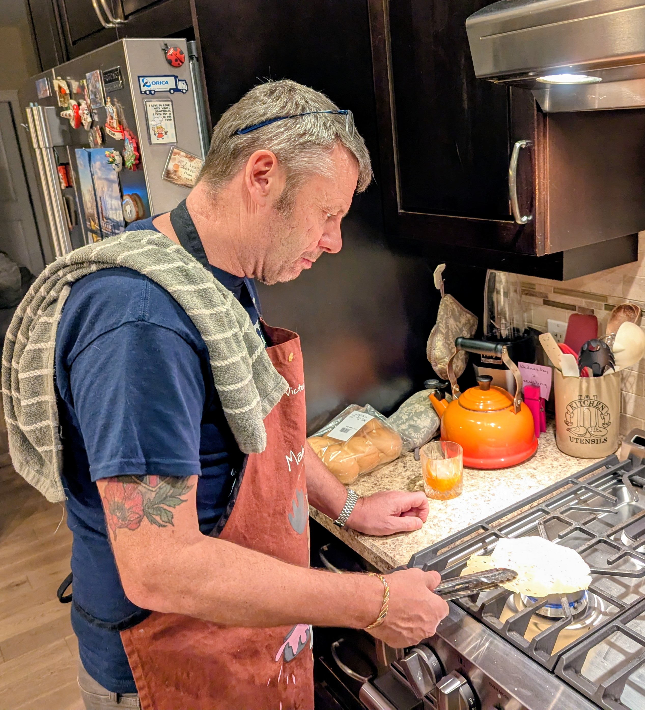 Flame Roasting Papadums