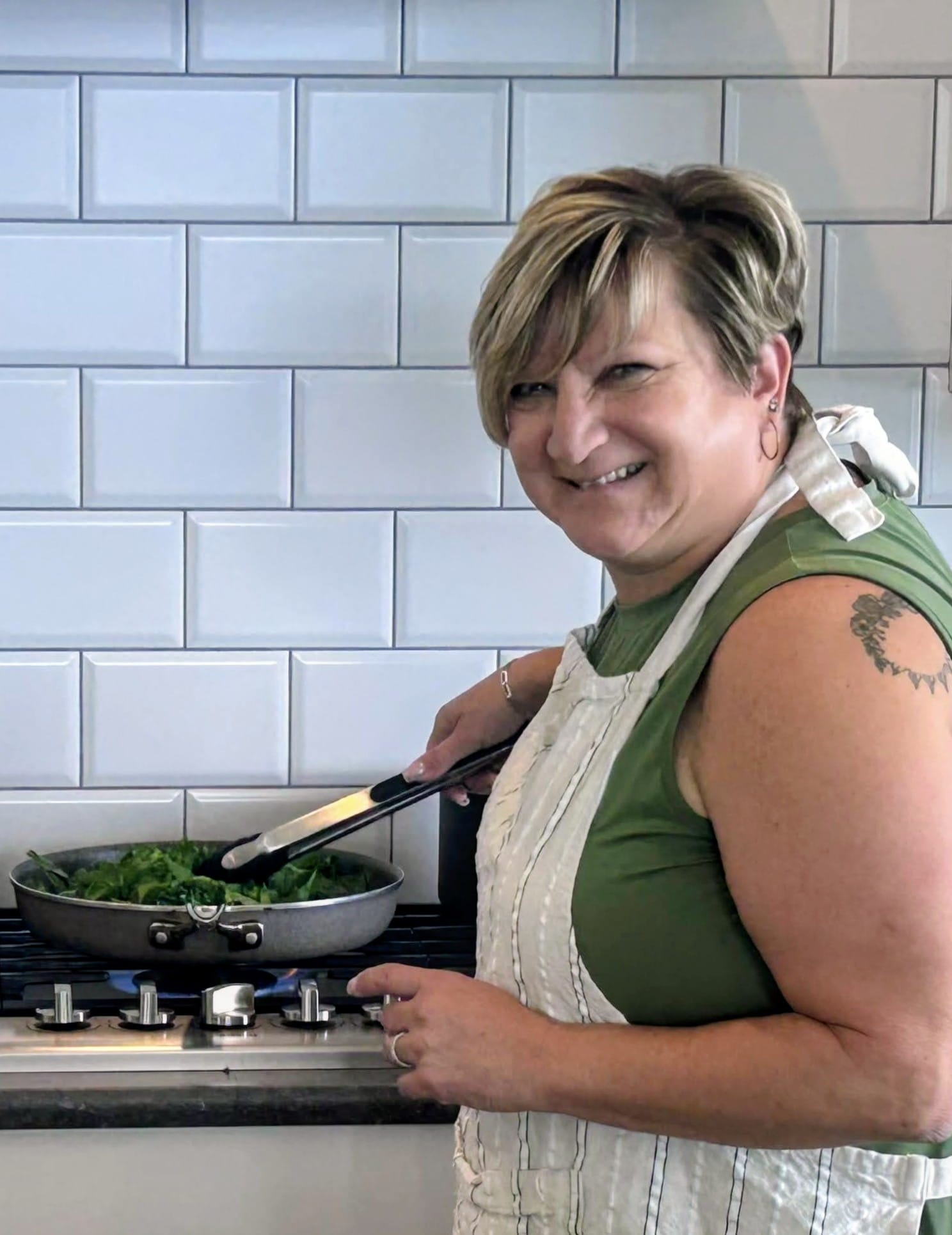 Prepping Spinach